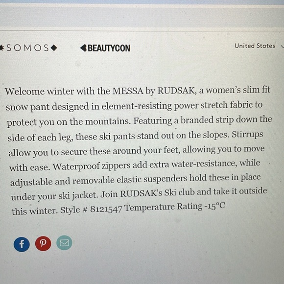 Rudsak messa one piece ski pant suit with logo straps - Picture 5 of 12